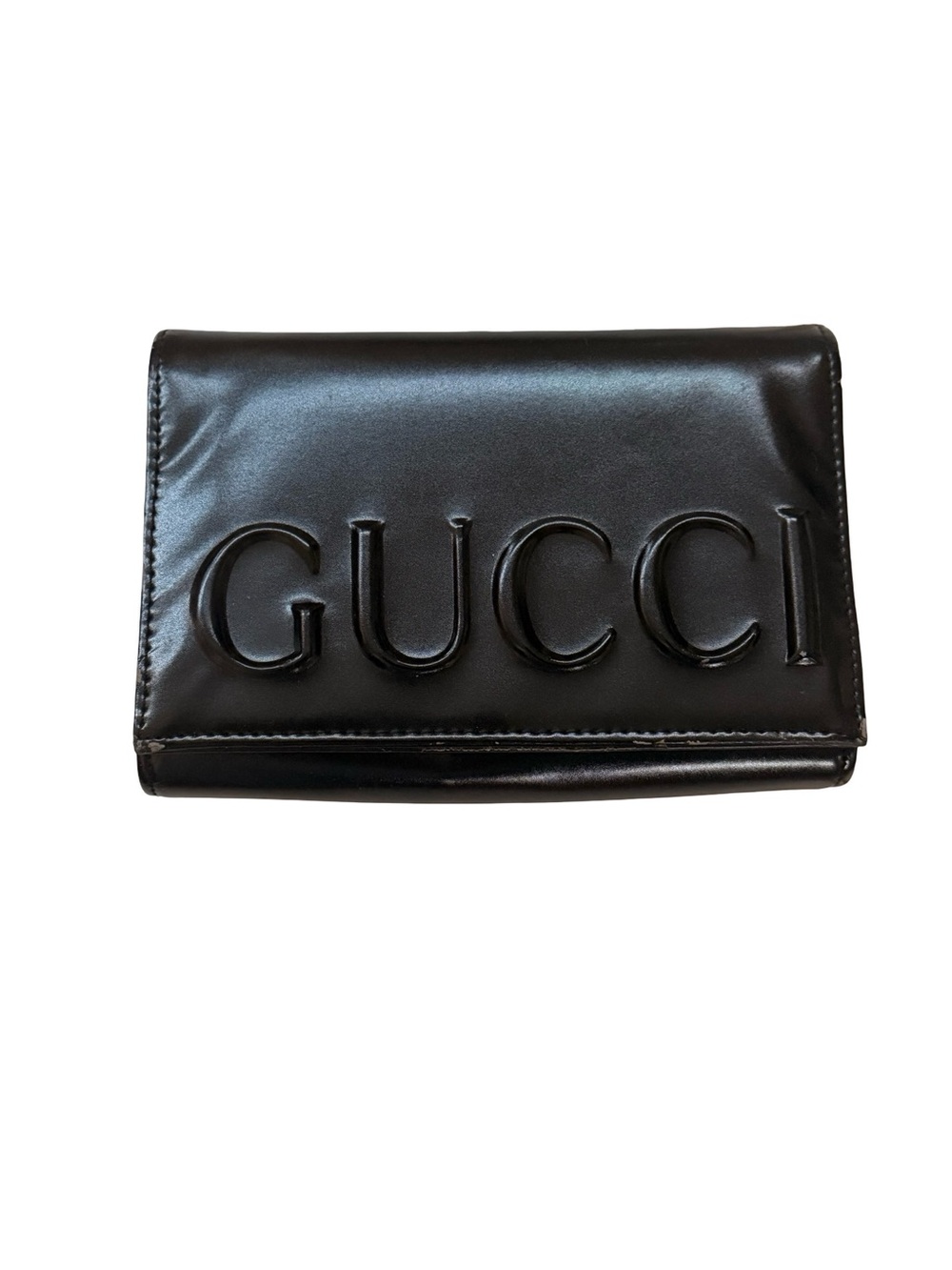 Luxury designer style Black Embossed Leather Bifold Wallet